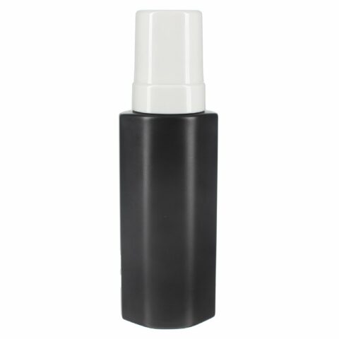 Foam Dispenser Soap Bottle, 250ml, HDPE Plastic, Black, Oval, 43mm