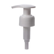 28mm Lotion Pump, Ribbed, Lock Up, White, 1.4ml Output - NABO Plastic