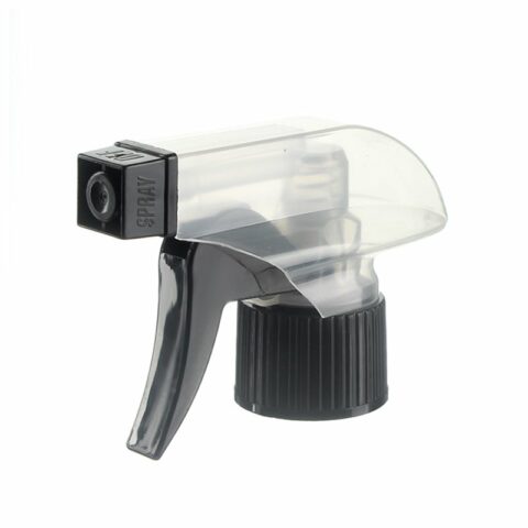 Factory Direct Trigger Sprayer Price in China, 28/410, Spray-Stream Nozzle, Clear/Black, 0.6ml - side view