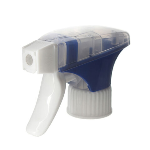 Foaming Trigger Sprayer Head, 28-410, Metal Mesh, White/Blue/Clear, 1.3ml - side view