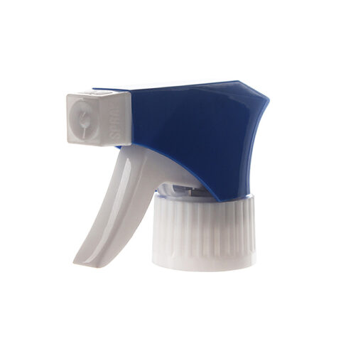Cheap Trigger Sprayer 28/410, Spray/Stream Nozzle, Blue/White, 0.6ml - side view