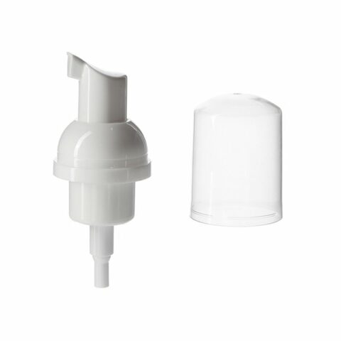 Foaming Hand Soap Pump Replacement, 30mm, Clear Top Hood, White - with hood off