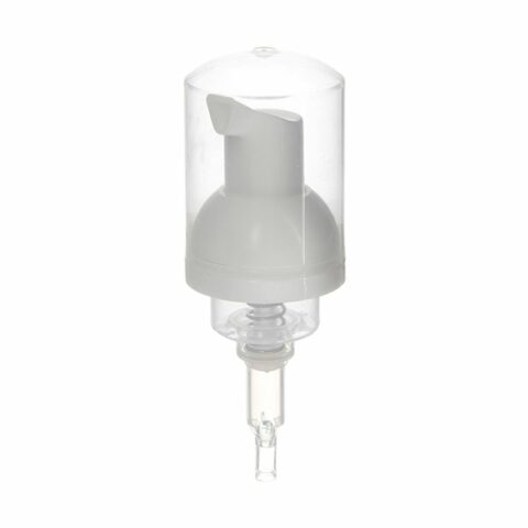 Plastic Foam Pump for Bottle, Clear Top Cover, 32mm, White