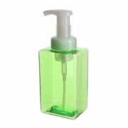 Liquid Foamer Dispenser Bottle, 400ml, PETG, Green, Square, 43mm