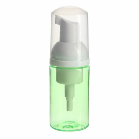 mini foaming soap dispenser travel size, 40ml, PET, Green, Cylinder Round, 30mm