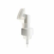 Facial Cleanser Pump, Fine Foam, with Silicone Cleaning Brush, Clear Dust Cover, 43mm - side view