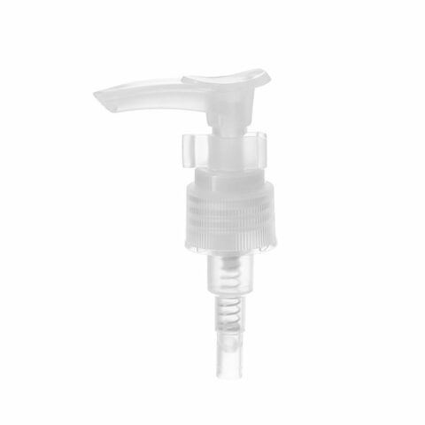 20-410 Lotion Pump, PP, Natural, Ribbed, Clip Lock, 1ml Output - NABO Plastic