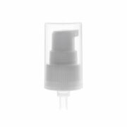 Treatment Pump for Bottle, 20-410, Ribbed, Clear Hood, White, 0.25ml Output