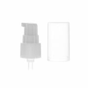 Treatment Pump for Bottle, 20-410, Ribbed, Clear Hood, White, 0.25ml Output - with hood off