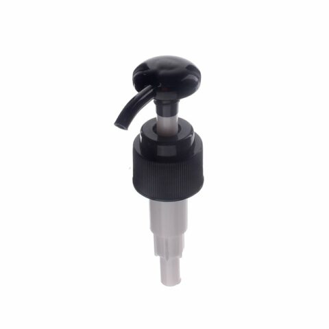 Black Plastic Soap Pump, 24-410, Ribbed, Lock Down, 2ml Output - unlocked - NABO Plastic