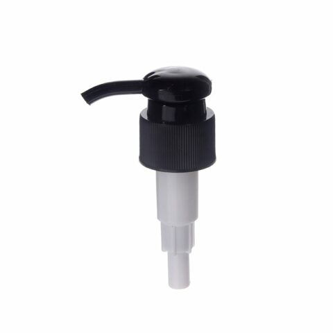 Black Plastic Soap Pump, 24-410, Ribbed, Lock Down, 2ml Output - NABO Plastic