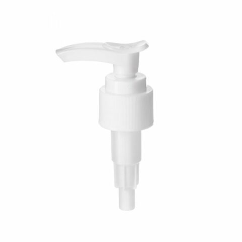 24-410 Dispensing Pump for Lotion, Lock Down, Ribbed, White, 2ml Output - NABO Plastic