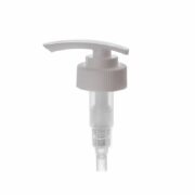 28-400 Lotion Pump, White, Ribbed, Lock Down, 2ml Output - NABO Plastic
