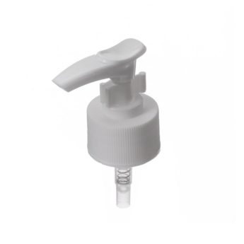 28-410 White Plastic Ribbed Clip Lock Lotion Pump RYJ05Z01 (1)