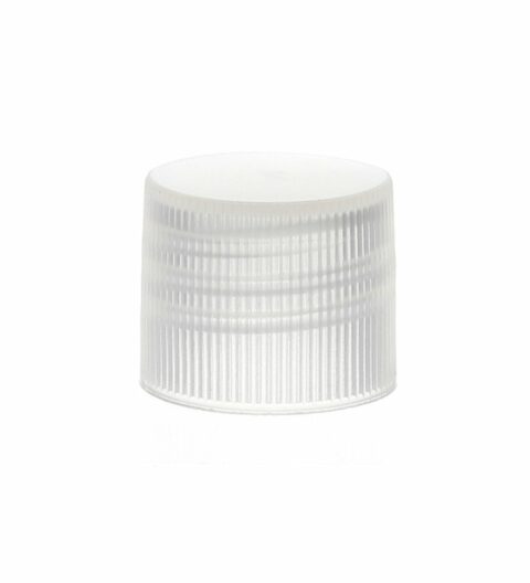 18-415 Transparent Plastic Ribbed Plain Screw Cap XG90L01 (1)