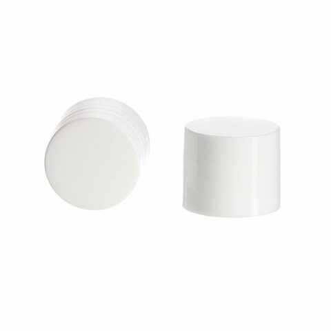 18-415 White Plastic Smooth Plain Screw Cap (2)