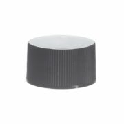 28-410 Black Plastic Ribbed Plain Screw Cap XG05L01 (1)