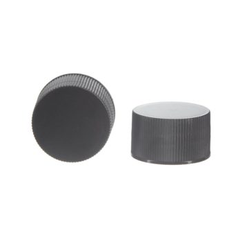 28-410 Black Plastic Ribbed Plain Screw Cap XG05L01 (2)