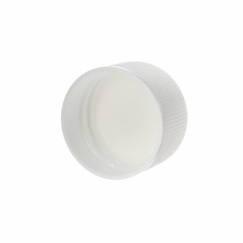 28-410 White Plastic Ribbed Plain Screw Cap XG05L02 (2)