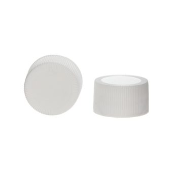 28-410 White Plastic Ribbed Plain Screw Cap XG05L02 (4)