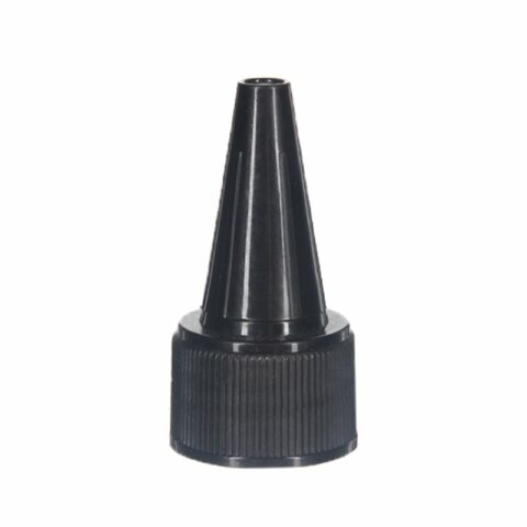 20-410 Black PP Plastic Ribbed Spout Cap with PE Foam Liner JZ25L01 (1)