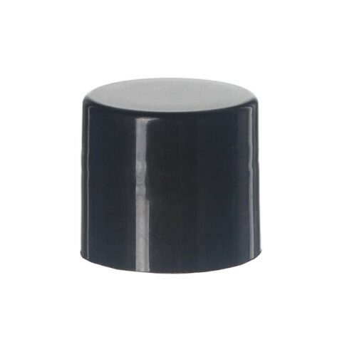 20mm 20-415 Black PP Plastic Smooth Plain Screw Cap with PE Foam liner XG20G01 (1)