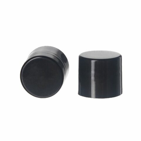 20mm 20-415 Black PP Plastic Smooth Plain Screw Cap with PE Foam liner XG20G01 (2)
