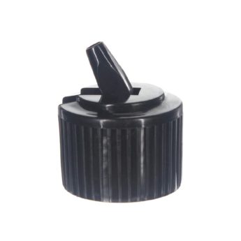 24-410 Black PP Plastic Ribbed Flip Top Cap FG65PT01 (1)