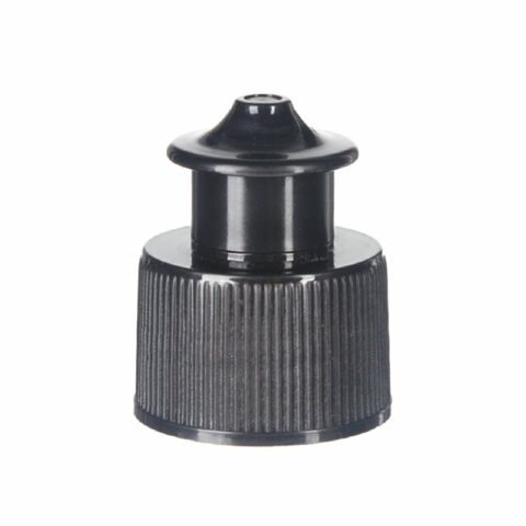 24-410 Black PP Plastic Ribbed Push Pull Cap TL65L02 (2)
