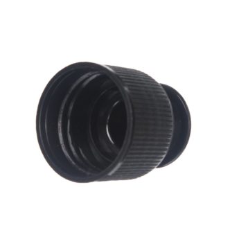 24-410 Black PP Plastic Ribbed Push Pull Cap TL65L03(1)