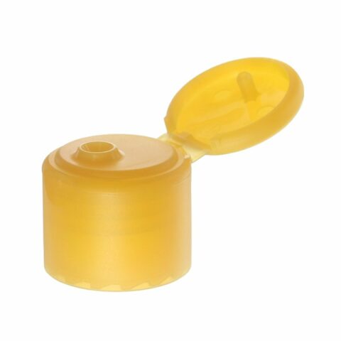 24-410 Yellow PP Plastic Smooth Flip Top Cap FG65G11(1)