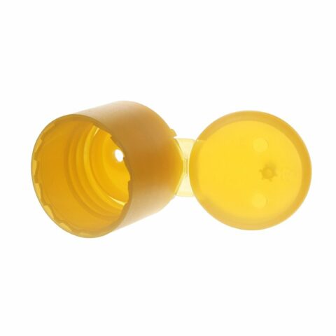 24-410 Yellow PP Plastic Smooth Flip Top Cap FG65G11(3)