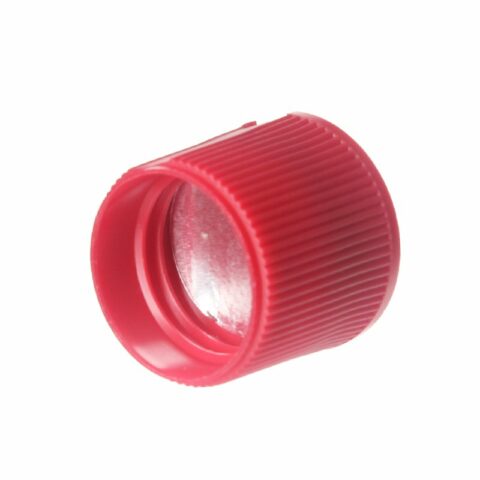 24-415 Red PP Plastic Ribbed Flip Top Cap with Heat Induction Liner FG60PT01(3)