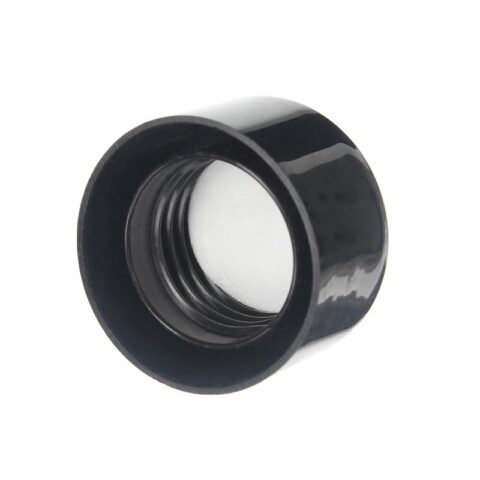 24mm 24-410 Black PP Plastic Smooth Double Wall Cap with PE Foam Liner SCG0501 (3)