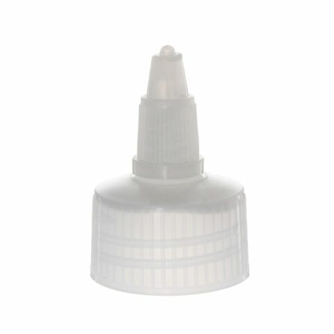 28-410 White PP Plastic Ribbed Spout Cap with PE Foam Liner TL05L01 (1)