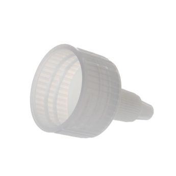 28-410 White PP Plastic Ribbed Spout Cap with PE Foam Liner TL05L01 (2)