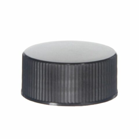 32mm 32-410 Black PP Plastic Ribbed Plain Screw Cap with PE Foam Liner XG55L01 (1)