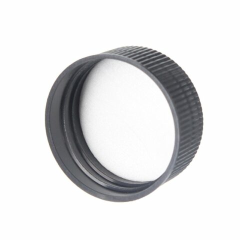 32mm 32-410 Black PP Plastic Ribbed Plain Screw Cap with PE Foam Liner XG55L01 (3)