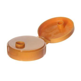 36-400 Yellow PP Plastic Ribbed Flip Top Cap with Heat Induction Liner FX94XF01 (2)