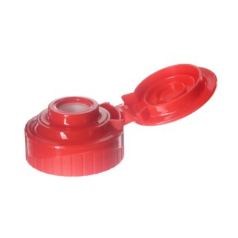 38-400 Red PP Plastic Ribbed Flip Top Cap with Heat Induction Liner FG14XF01 (1)