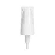 Cosmetic Pump Cap, 18-410, Ribbed, White, Clear Hood, 0.25ml Output