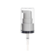 Cosmetics Pump, 20-410, Smooth, White, Clear AS Hood, 0.25ml Output