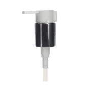 Face Cream Pump Dispenser, 24-410, Shiny Silver, Clip Lock, 0.6ml Output
