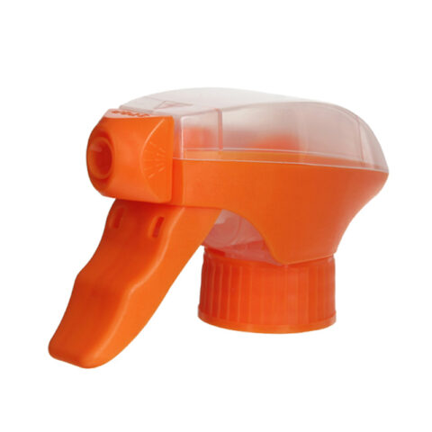 All Plastic Trigger Pump, 28-410, Precompression, Spray/Spray, Orange/Clear, 1.2ml - side view