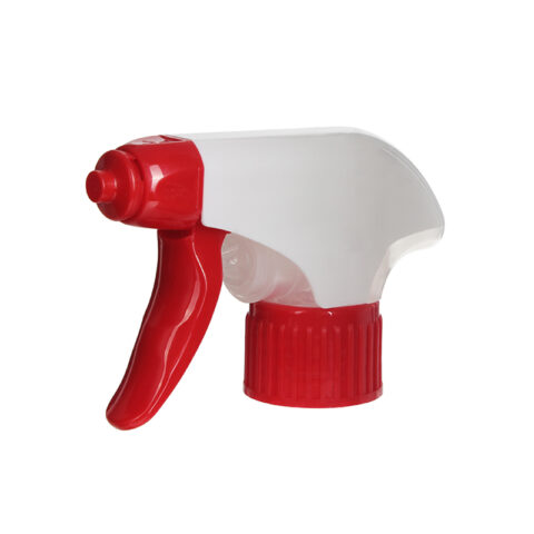 Foaming Trigger, 28/410, All-Plastic, White/Red, Plastic Mesh Nozzle, 1.3ml - side view