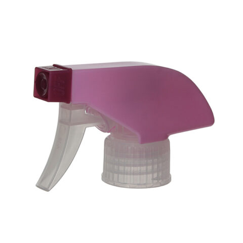 Trigger Sprayer for Essential Oils, 28/410, Spray/Spray Nozzle, Pink/Clear, 0.9ml - side view