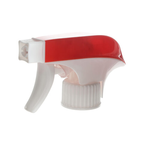Trigger Pump Sprayer, 28/410, Spray/Spray Nozzle, Dual Cover, White/Red, 0.9ml - side view