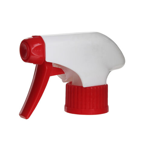 Ratchet Cap Trigger Sprayer, 28-410, Spray/Stream Nozzle, White/Red, 0.9ml - side view
