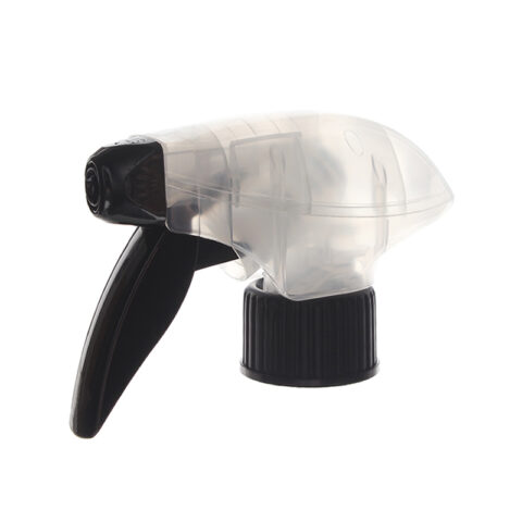 High Quality Trigger Sprayer, 28/410, Spray/Stream Nozzle, Clear/Black, 1.3ml - side view