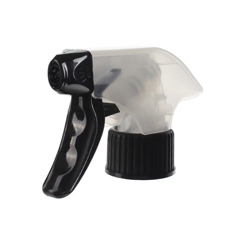 Two Finger Trigger Sprayer, 28/410, Spray/Stream Nozzle, Black/Natural, 1.3ml - side view
